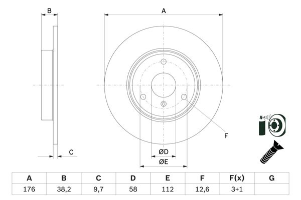 BOSCH Féktárcsa, mind 0986479E74_BOSCH