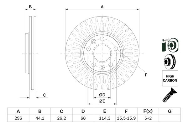 BOSCH Féktárcsa, mind 0986479E77_BOSCH