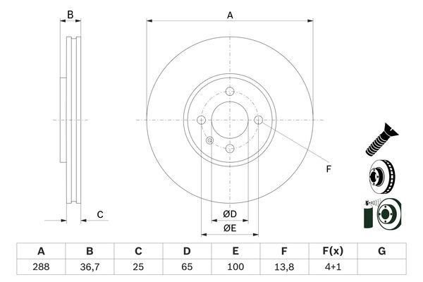 BOSCH Féktárcsa, mind 0986479E81_BOSCH