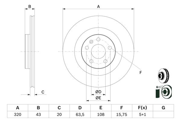 BOSCH Féktárcsa, mind 0986479E87_BOSCH