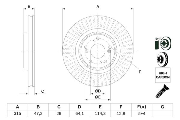 BOSCH Féktárcsa, mind 0986479F12_BOSCH