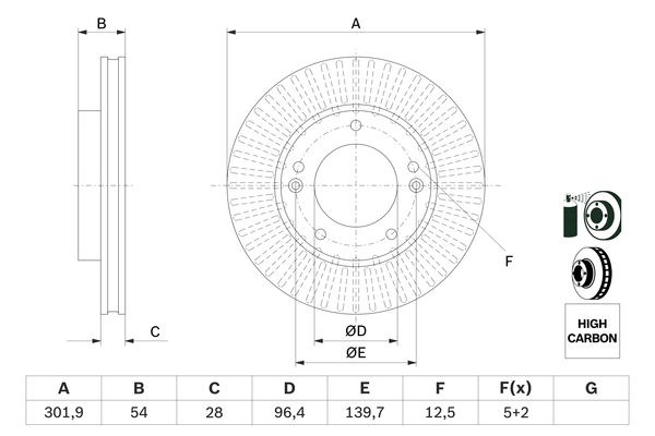 BOSCH Féktárcsa, mind 0986479F20_BOSCH