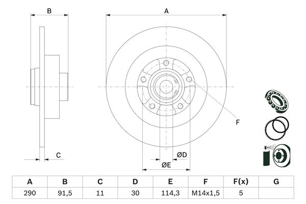 BOSCH Féktárcsa, mind 0986479F24_BOSCH