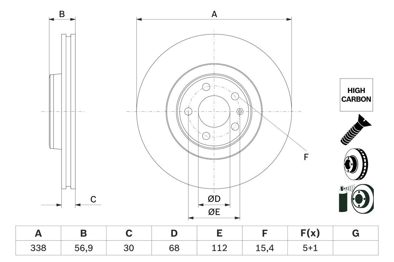 BOSCH Féktárcsa, mind 0986479F25_BOSCH