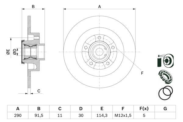 BOSCH Féktárcsa, mind 0986479F42_BOSCH