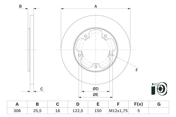 BOSCH Hátsó féktárcsa 0986479F44_BOSCH