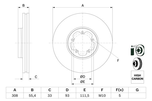 BOSCH Féktárcsa, mind 0986479F46_BOSCH