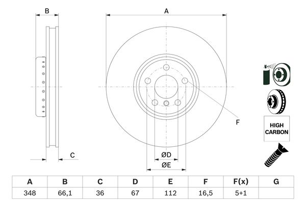 BOSCH Első féktárcsa 0986479F59_BOSCH