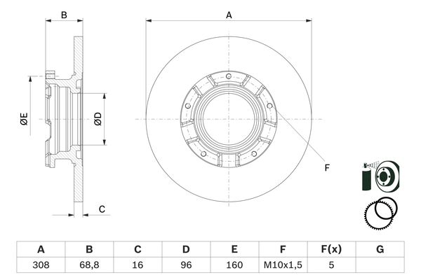 BOSCH Féktárcsa, mind 0986479F62_BOSCH