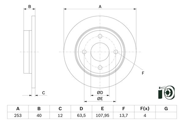 BOSCH Féktárcsa, mind 0986479F63_BOSCH