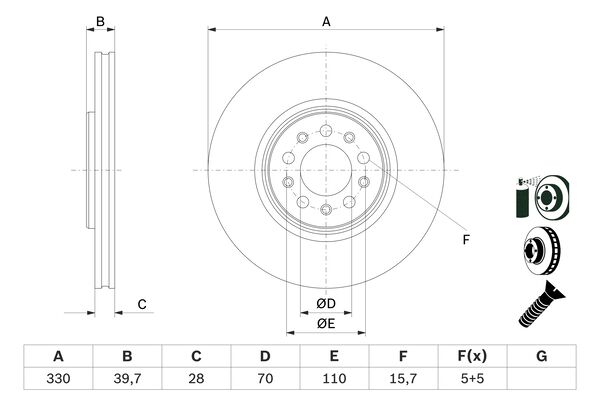 BOSCH Féktárcsa, mind 0986479F66_BOSCH