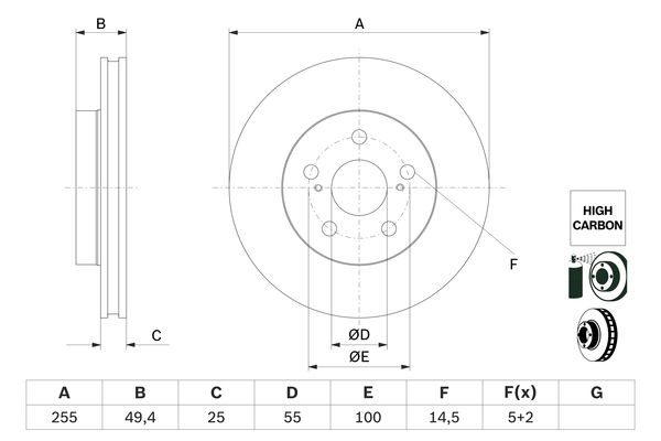 BOSCH Féktárcsa, mind 0986479F72_BOSCH