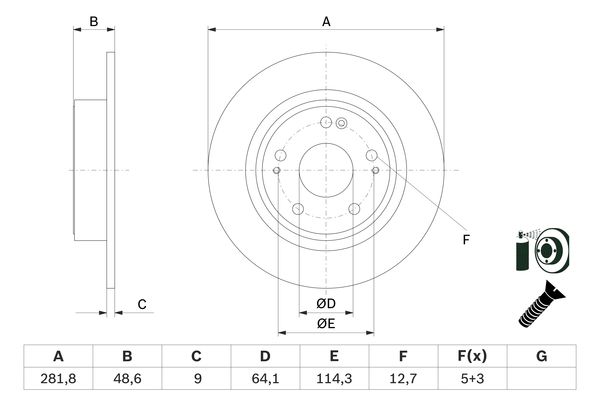 BOSCH Féktárcsa, mind 0986479F76_BOSCH