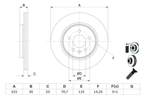 BOSCH Féktárcsa, mind 0986479F85_BOSCH