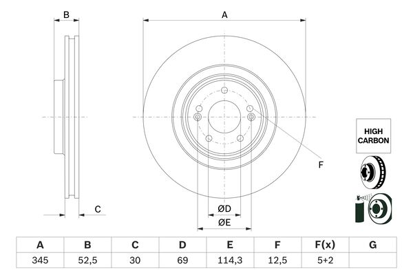 BOSCH Első féktárcsa 0986479G26_BOSCH