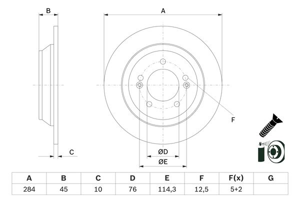 BOSCH Féktárcsa, mind 0986479G28_BOSCH