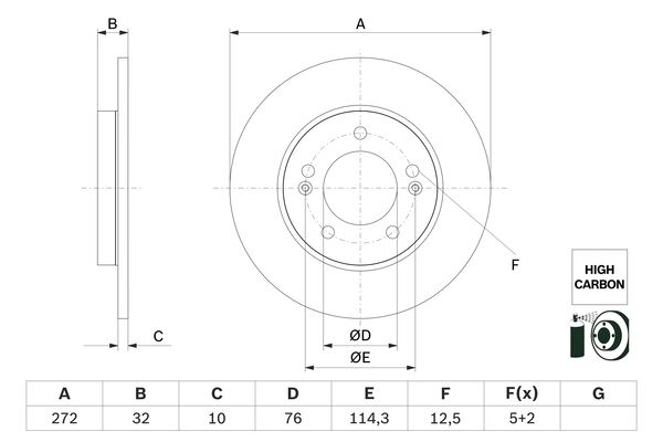 BOSCH Féktárcsa, mind 0986479G30_BOSCH