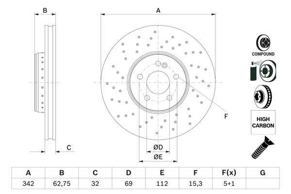 BOSCH Első féktárcsa 0986479G40_BOSCH