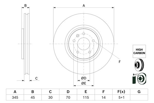 BOSCH Féktárcsa, mind 0986479G69_BOSCH