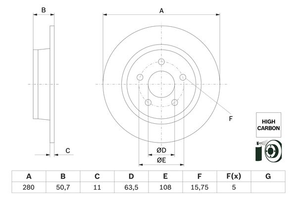 BOSCH Féktárcsa, mind 0986479G71_BOSCH