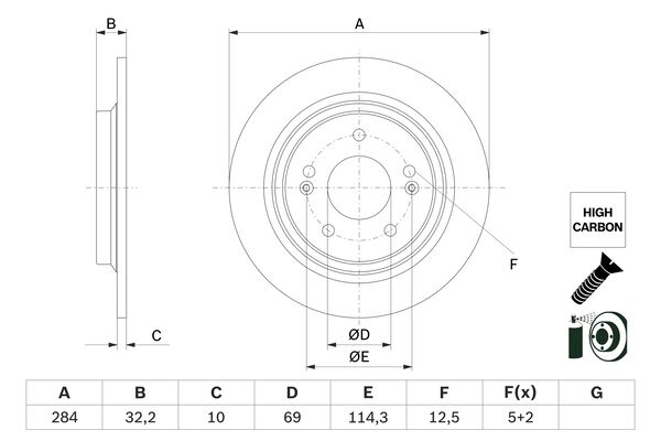 BOSCH Féktárcsa, mind 0986479G77_BOSCH