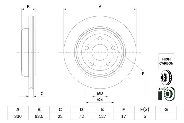 BOSCH Féktárcsa, mind 0986479G84_BOSCH