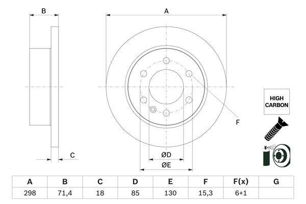 BOSCH Féktárcsa, mind 0986479H06_BOSCH