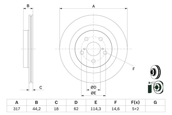 BOSCH Féktárcsa, mind 0986479H19_BOSCH