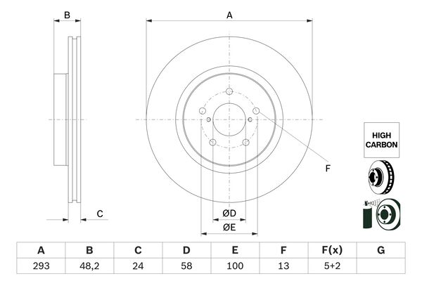 BOSCH Féktárcsa, mind 0986479H28_BOSCH