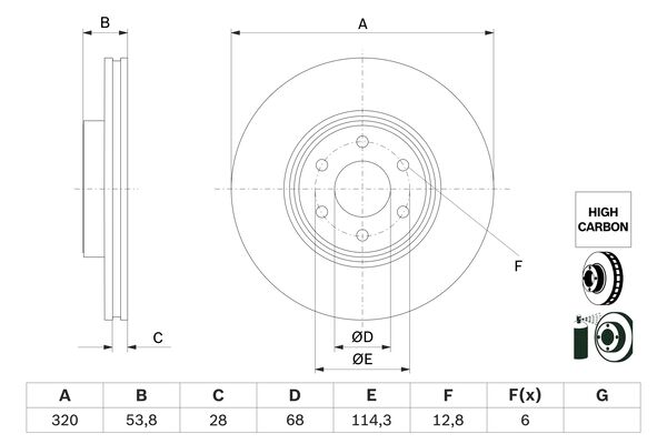 BOSCH Féktárcsa, mind 0986479H29_BOSCH