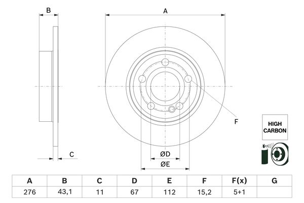 BOSCH Féktárcsa, mind 0986479H60_BOSCH