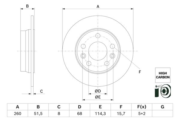 BOSCH Féktárcsa, mind 0986479H61_BOSCH