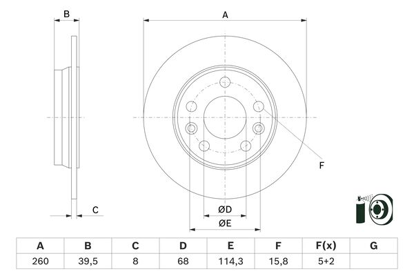 BOSCH Féktárcsa, mind 0986479H69_BOSCH