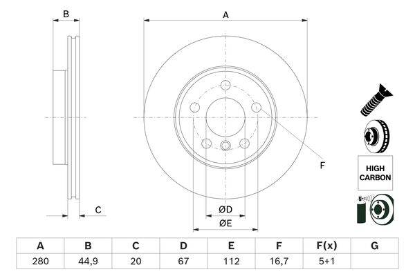 BOSCH Féktárcsa, mind 0986479H70_BOSCH