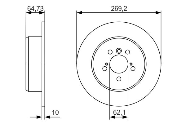 BOSCH Hátsó féktárcsa 0986479R00_BOSCH