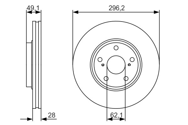 BOSCH Féktárcsa, mind 0986479R28_BOSCH