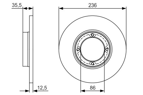 BOSCH Első féktárcsa 0986479R81_BOSCH