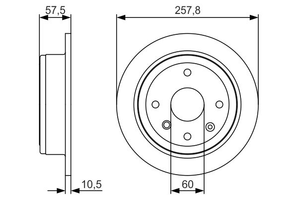 BOSCH Hátsó féktárcsa 0986479S08_BOSCH