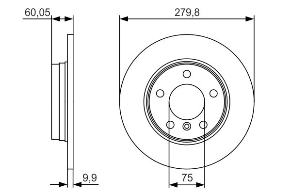 BOSCH Hátsó féktárcsa 0986479S34_BOSCH