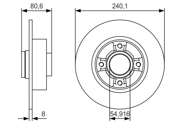 BOSCH Hátsó féktárcsa 0986479S37_BOSCH