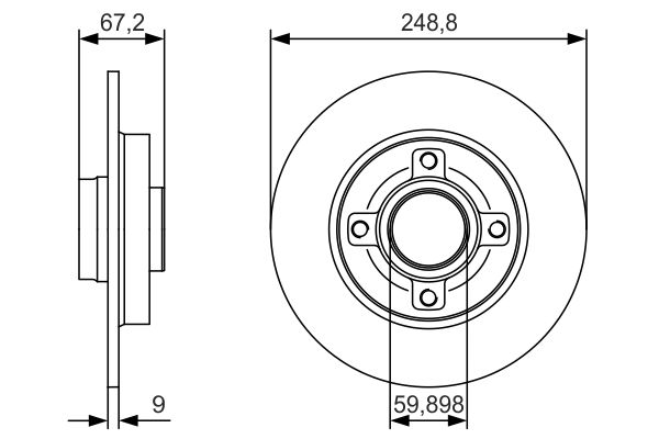 BOSCH Hátsó féktárcsa 0986479S42_BOSCH