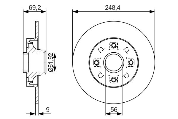 BOSCH Hátsó féktárcsa 0986479S43_BOSCH