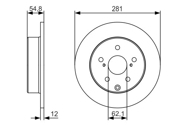 BOSCH Hátsó féktárcsa 0986479S67_BOSCH