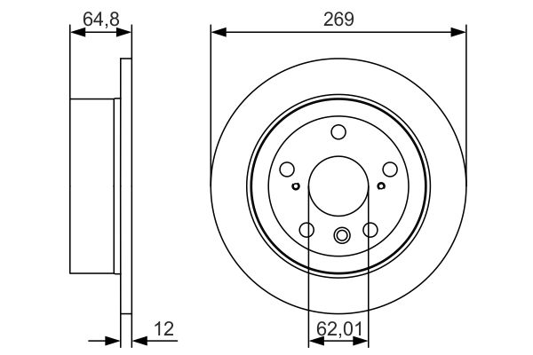 BOSCH Hátsó féktárcsa 0986479T13_BOSCH