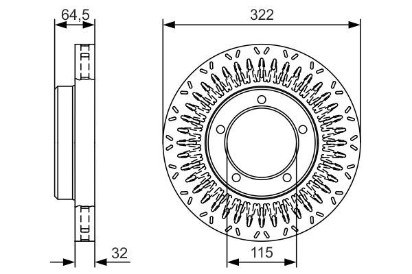 BOSCH Féktárcsa, mind 0986479T27_BOSCH