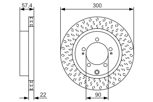 BOSCH Hátsó féktárcsa 0986479T33_BOSCH