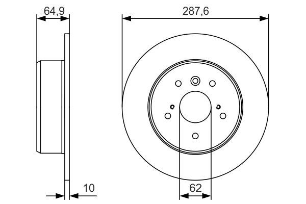 BOSCH Hátsó féktárcsa 0986479T69_BOSCH