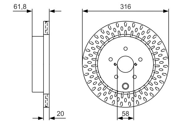 BOSCH Hátsó féktárcsa 0986479V05_BOSCH