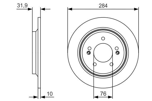 BOSCH Hátsó féktárcsa 0986479V09_BOSCH