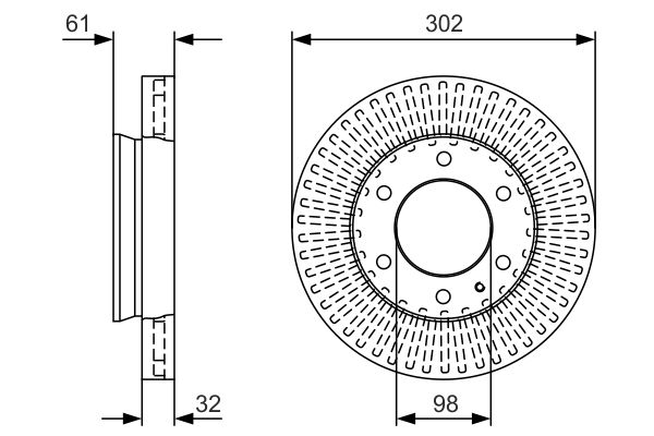 BOSCH Első féktárcsa 0986479V32_BOSCH